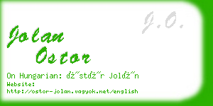 jolan ostor business card